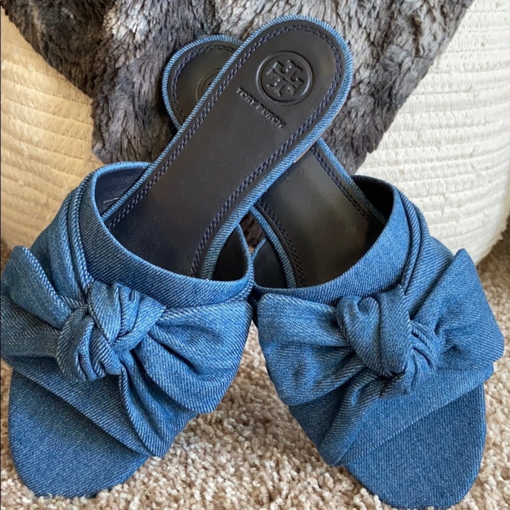 Tory Burch Denim Slides